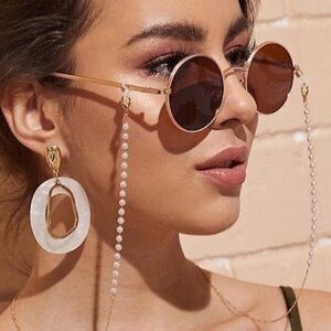 Anthropologie Gold and Cream Earrings